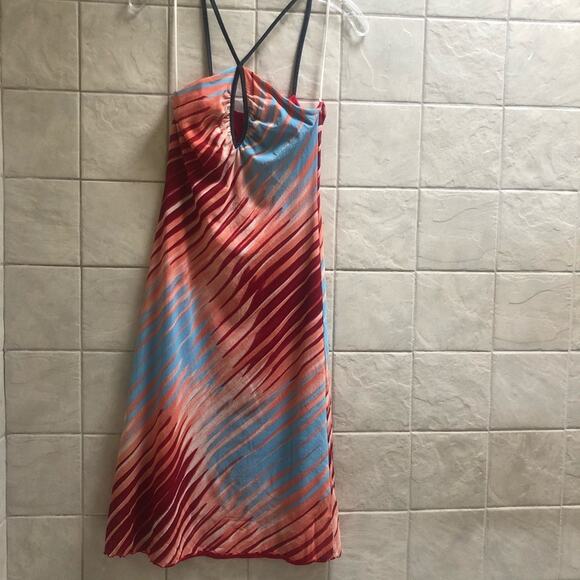 Robe Shama Stretch Crinkle Keyhole Dress S - Picture 10 of 14